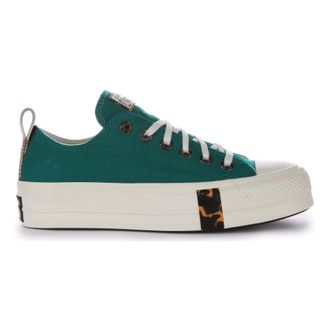 Converse Sneakers, female, Green, 7 UK, Tortoise Shell Platform Trainers Teal