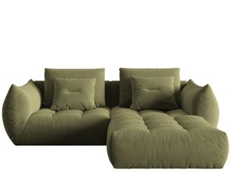 MICADONI Modulares 3-Sitzer Design Ecksofa Bloom - Samtbezug