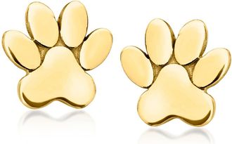 Ross-Simons 14kt Yellow Gold Petite Animal Paw Stud Earrings