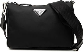 Prada Pre-owned Prada Saffiano Trimmed Re Nylon Zip Top Crossbody Ladies ZDAL5FA82ND0FDUO