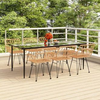 vidaXL Juego De Comedor De Jard&iacute;n 7 Piezas Rat&aacute;n Sint&eacute;tico Vidaxl