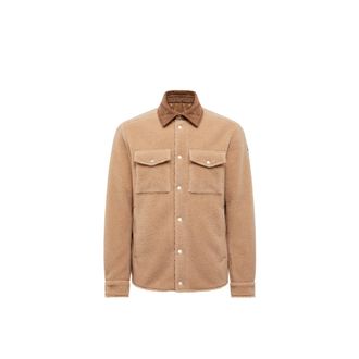 Moncler Moncler Teddy Corduroy-trimmed Shirt Jacket, Men, Beige, Size: Xxl