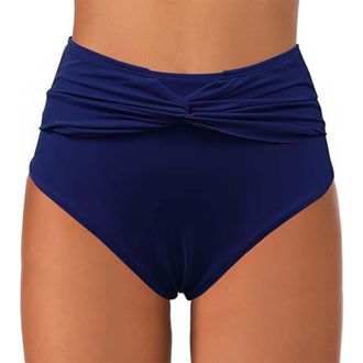 Generic High Waisted Bikini Bottoms - High Cut Swim Briefs for Women - Full Coverage Plus Size Swimwear