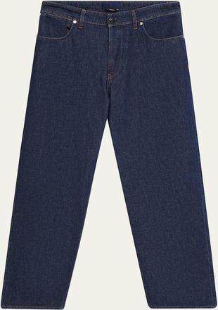 Stone Island Mens Wide-Leg Rinsed Denim Jeans