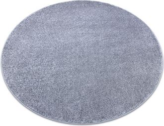 RugsX Rugsx - Carpet, round santa fe silver 92 plain, flat, one colour grey round 170 cm