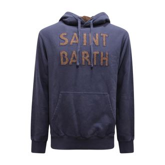MC2 Saint Barth Hoodies & sweatvesten, Heren, Blauw, M, Katoen, Tribeca Hoodie met Patch