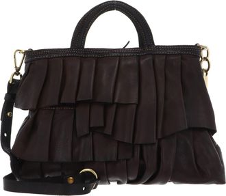 Caterina Lucchi Leather handbag cross body bag Sorrento Adele Shopping Bag Moro dark brown