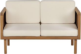 Beliani Sof&aacute; de jard&iacute;n 2 plazas madera de acacia marr&oacute;n