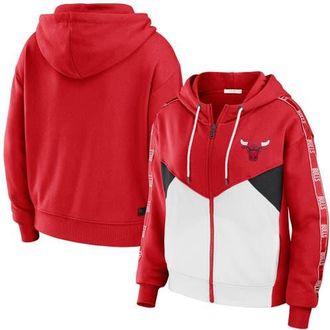 WEAR by Erin Andrews Womens WEAR by Erin Andrews Red Chicago Bulls Color-Block Full-Zip Hoodie at Nordstrom, Size Small