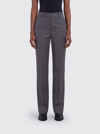 Pantaloni Torino Pinstriped Skinny Trousers in Pure Virgin Wool with Mid-Rise Waist