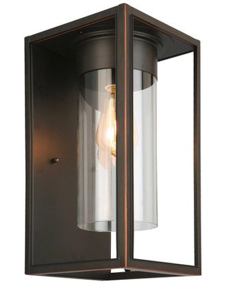 Eglo Eglo Walker Hill 1 Light Outdoor Wall Light With Oil Rubbed Bronze Finish & Clear Glass