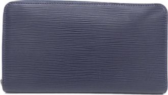 Louis Vuitton Navy Leather Long Wallet (Bi-Fold) (Pre-Owned)