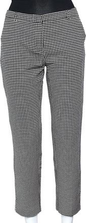 Max Mara Monochrome Patterned Cotton Blend Tapered Leg Pants