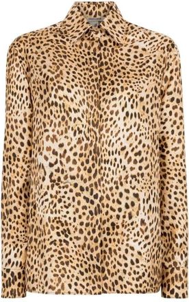 Roberto Cavalli Cheetah Print Silk Shirt, Brand Size 42 ( US Size 8 )