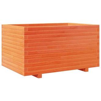 Berkfield Home Garden Planter Wax Brown 90x60x49.5 cm Solid Wood Pine in Tan