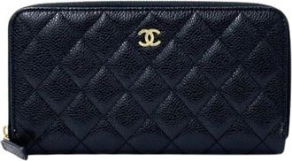 Chanel Pre-owned Lange portemonnee (bi-fold) - Dames - Vintage Accessoires - Zwart - ONE Size - Leer - Vintage
