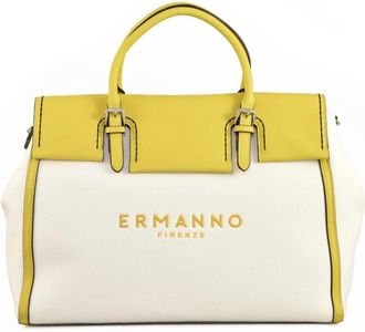 Ermanno Scervino Tassen, Dames, Wit, ONE Size, Katoen, Firenze Katoenen Tas
