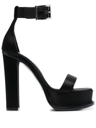 Alexander McQueen Sandali con plateau 140mm - Nero