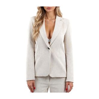 Marella Emmeresia Blazer - Dames - Jassen - Beige - Maat: 2XL Leer