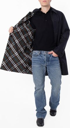 Burberry Check Reversible Gabardine Car Coat, Brand Size 52 ( US Size 42 )
