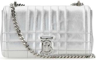 Burberry Silver Nappa Leather Small Lola Shoulder Bag