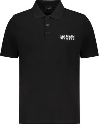 Balmain Polo Shirt met korte mouwen - Heren - Polos - Zwart - S - Katoen - Tops
