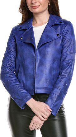 Joseph Ribkoff Vegan Leather Sapphire Jacket