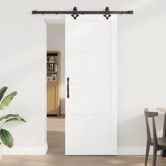 vidaXL Vidaxl - Juego De Puerta Corredera Manual Blanco Y Negro 78 X 211 Cm