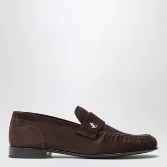 Jimmy Choo London Mocassini Ellis in camoscio color cioccolato