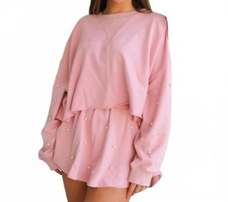 Peach Love California Pearl Skort Set In Pink