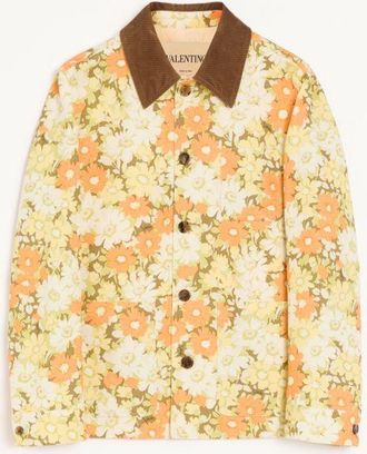 Valentino Giacca camicia Valentino in drill di cotone con stampa Papier Floral Uomo MULTICOLOR 44