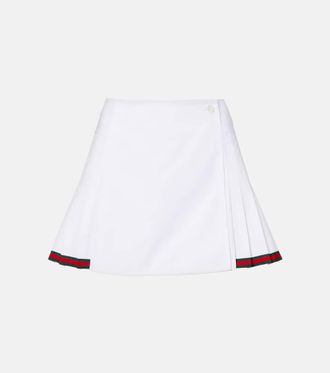 Gucci Web Stripe cotton poplin miniskirt
