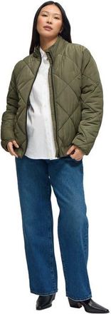 Ingrid & Isabel Grow With You Puffer Maternity Jacket in Olivine at Nordstrom, Size Medium