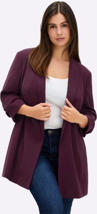 Sheego Longblazer SHEEGO Longblazer, Damen, Gr. 44, rot (burgund), 100% Polyester, Blazer Longblazer