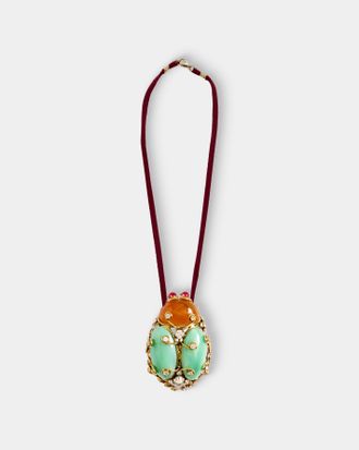 Mahnaz Collection Womens Vintage 1990 Iradj Moini Yellow Gold and Crystal Brooch Pendant