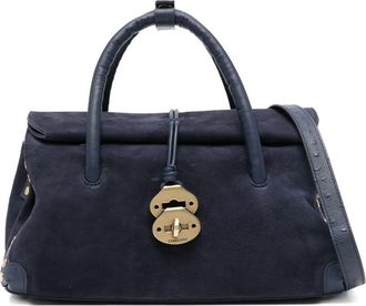 Zanellato Zanellato Womens Dotta Baby Bag In Zashmere Leather & Cactus Sideral blue