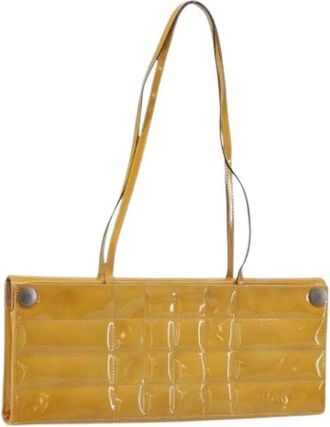 Chanel Pre-owned Gecoat Canvas Schoudertas - Dames - Vintage Schoudertas - Geel - ONE Size - Vintage