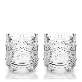 Viski Pacific Crystal Tiki DOF Tumblers Set of 2 in Clear at Nordstrom