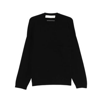 Isabel Benenato Round-neck Knitwear, male, Black, Size: XS Crew Neck Sweater