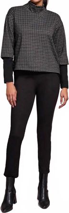Tribal Mock Neck Shirt In Charcoal