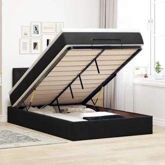 vidaXL Cama Otomana Con Colch&oacute;n 120x190 Cm Terciopelo Negro