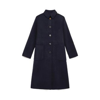 Maliparmi Maliparmi - Double Wool Overcoat - Dames - Mantels - Blauw - Maat: S Wol