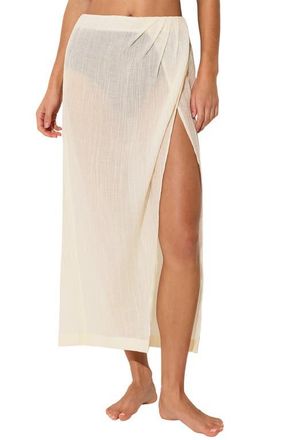 Reiss Rosa Semisheer Cotton Blend Cover-Up Skirt in Neutral at Nordstrom, Size 10 Us