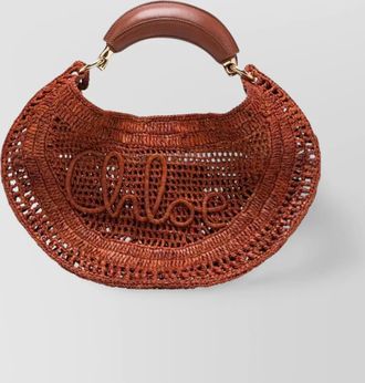 Chlo&eacute; mini raffia hobo bag