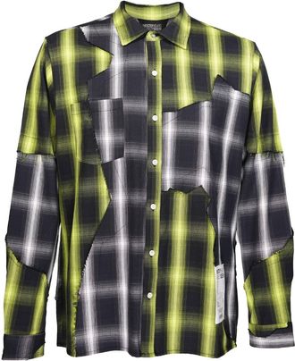 Mostly Heard Rarely Seen cut-up plaid shirt - men - Cotton - S - Black