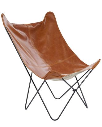 Beliani Sill&oacute;n Piel sint&eacute;tica Marr&oacute;n dorado