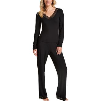 Hunkem&ouml;ller Pajama Set in Black at Nordstrom, Size X-Small