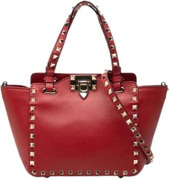 Valentino Pre-owned Vintage Satchel - Dames - Vintage Shopper - Rood - ONE Size - Leer - Vintage