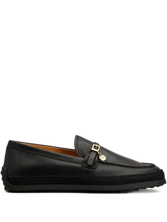 Tod's tassel-buckle loafers - women - Rubber/Calf Leather/Calf Leather - 40.5 - Black