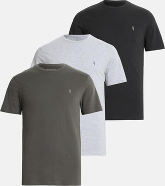 AllSaints Mens Cotton Brace Brushed Cotton T-Shirts 3 Pack, Size: XS